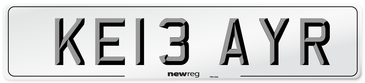KE13 AYR Number Plate from New Reg